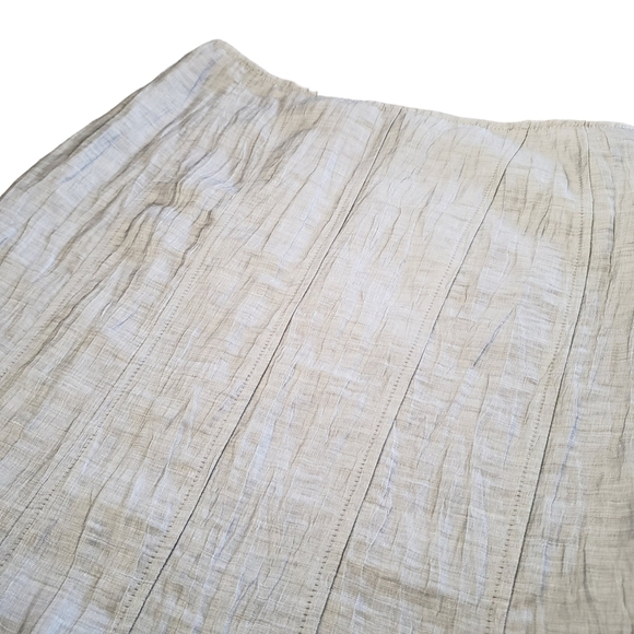 Vintage Louben Crinkled Linen Blend Flounce Skirt in Silver Gray - Picture 3 of 7